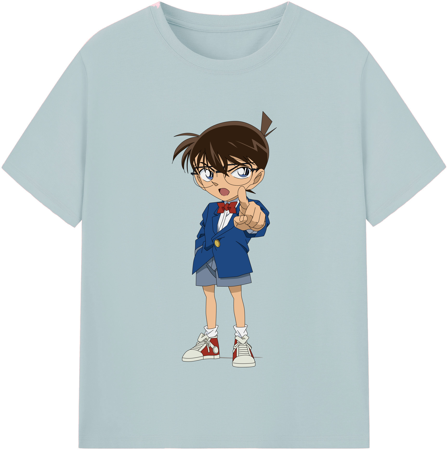 （画像用） 名探偵コナン 江戸川 コナン Detective Conan Conan Edogawa 綿100％半袖Tシャツ（フロントプリント）